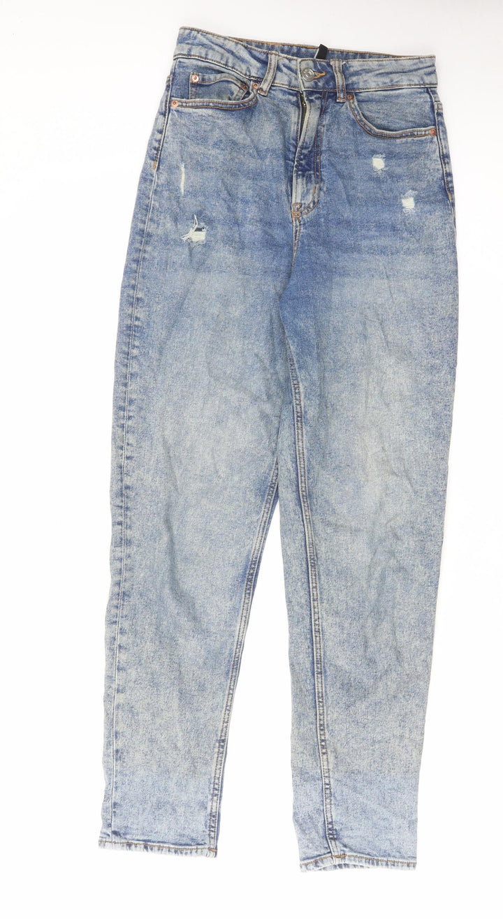 H&M Womens Blue Cotton Skinny Jeans Size 10 L29 in Regular Zip