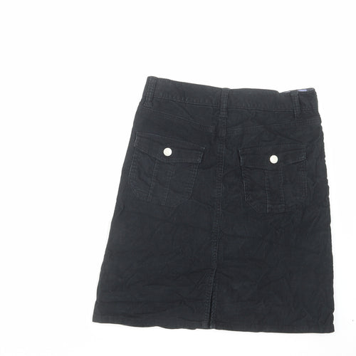 Gap Womens Black Cotton A-Line Skirt Size 6 Zip