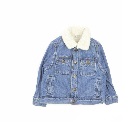 TU Girls Blue Jacket Size 2 Years Button