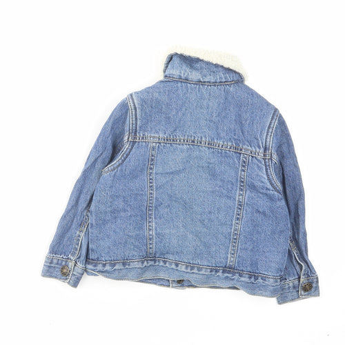 TU Girls Blue Jacket Size 2 Years Button