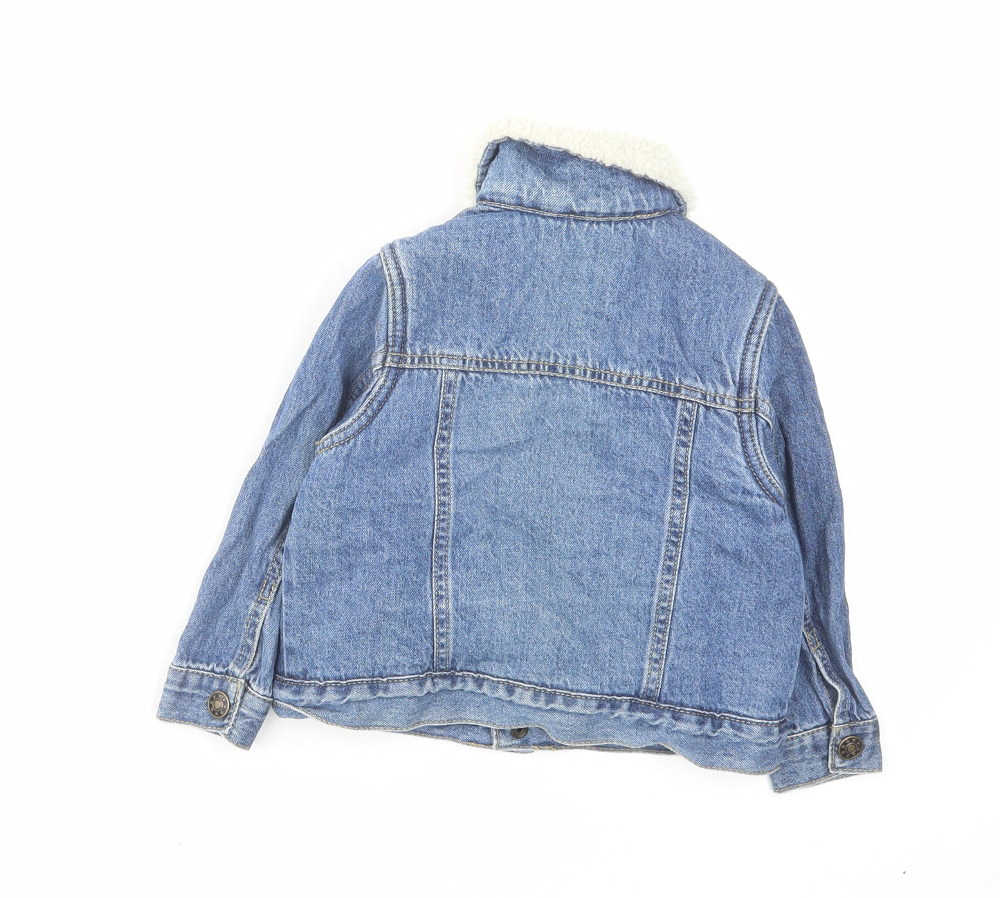 TU Girls Blue Jacket Size 2 Years Button