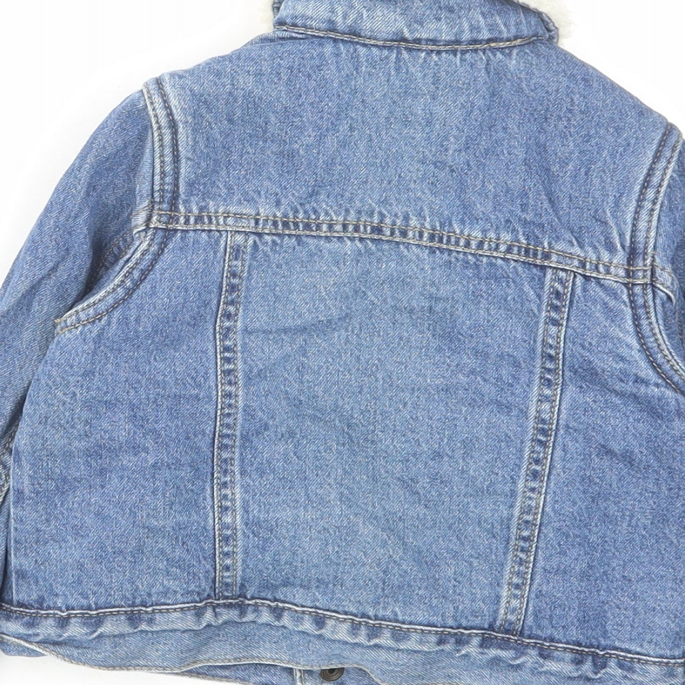 TU Girls Blue Jacket Size 2 Years Button