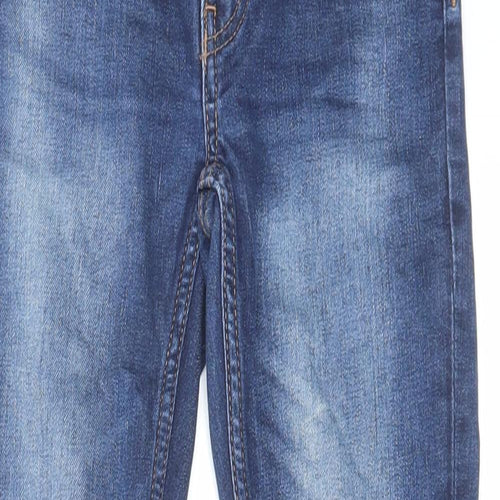 H&M Boys Blue Cotton Skinny Jeans Size 7-8 Years Regular Zip