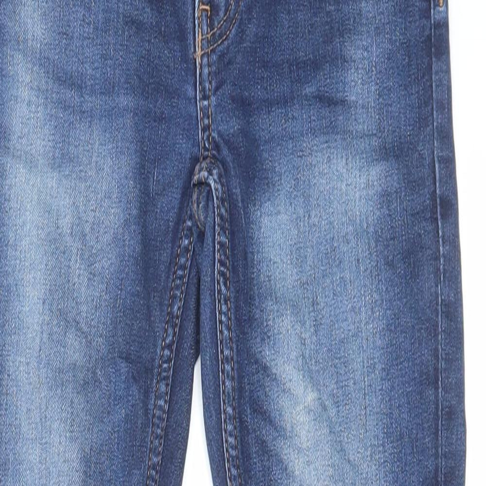 H&M Boys Blue Cotton Skinny Jeans Size 7-8 Years Regular Zip