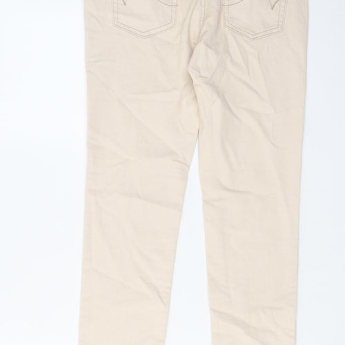 NEXT Womens Beige Cotton Skinny Jeans Size 6 L27 in Regular Zip