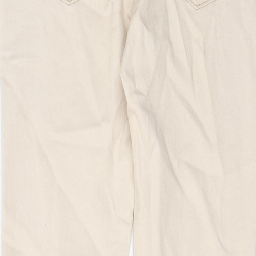 NEXT Womens Beige Cotton Skinny Jeans Size 6 L27 in Regular Zip