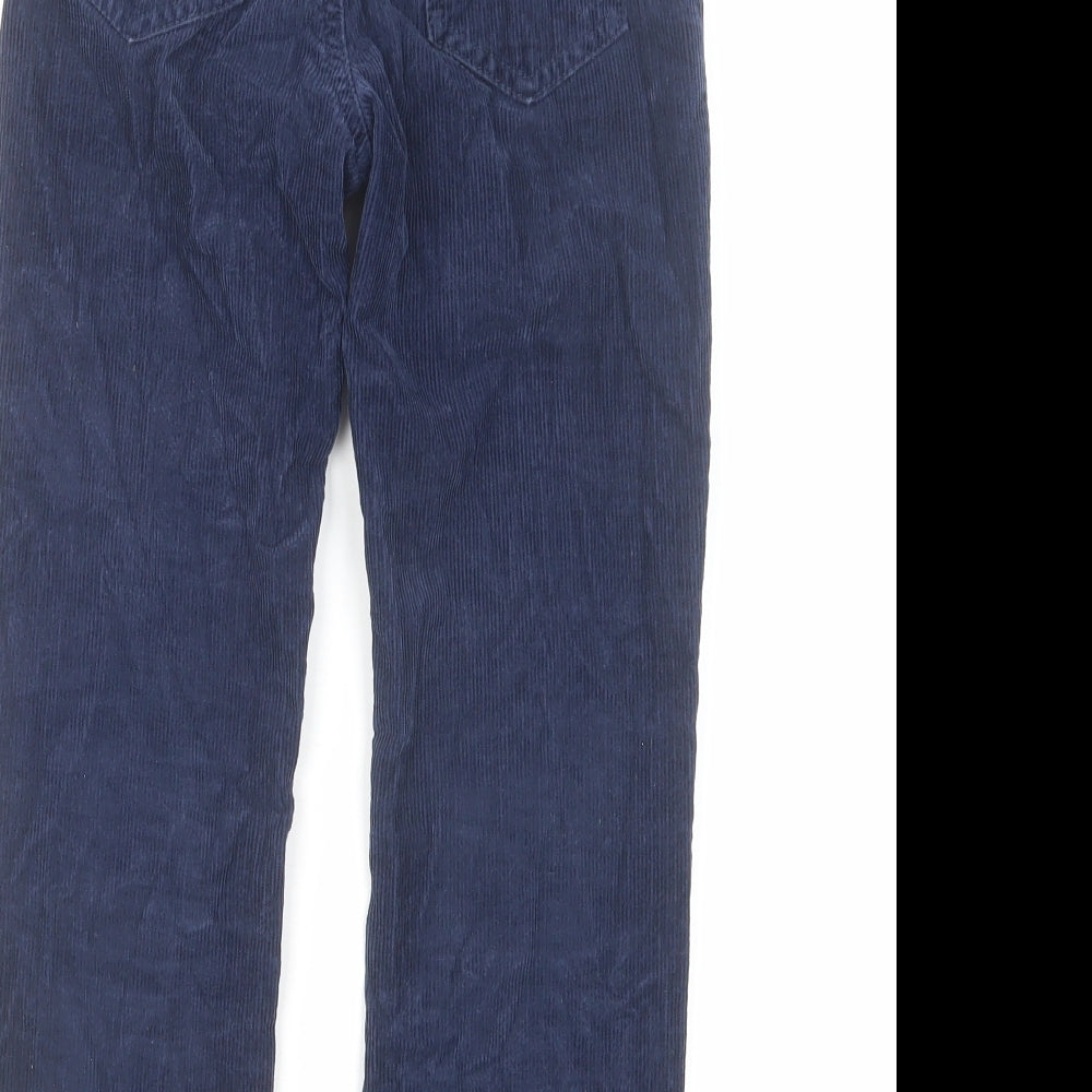 John Lewis Boys Blue Cotton Chino Trousers Size 9 Years Regular Zip