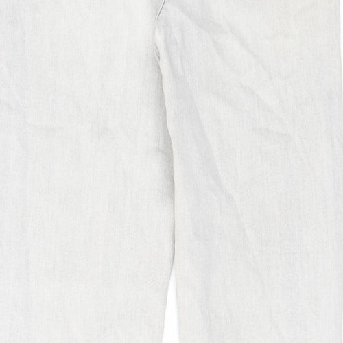 Marks and Spencer Womens Grey Cotton Straight Jeans Size 12 L28 in Regular Zip