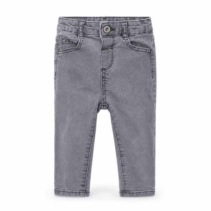 Mango Baby Grey Cotton Cropped Jeans Size 12-18 Months Button