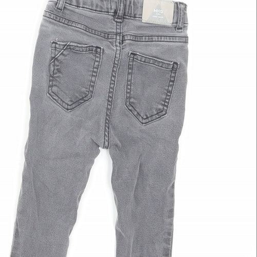 Mango Baby Grey Cotton Cropped Jeans Size 12-18 Months Button
