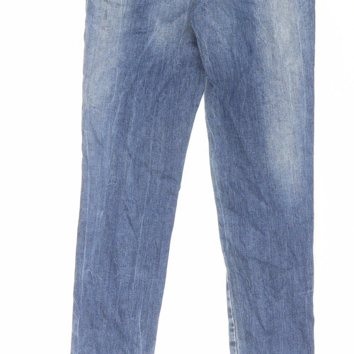 Topshop Womens Blue Cotton Skinny Jeans Size 26 in L32 in Regular Zip - Embellished
