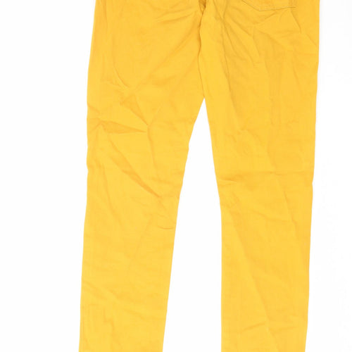 Denim & Co. Womens Yellow Cotton Skinny Jeans Size 10 L31 in Regular Zip