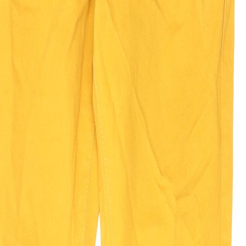 Denim & Co. Womens Yellow Cotton Skinny Jeans Size 10 L31 in Regular Zip