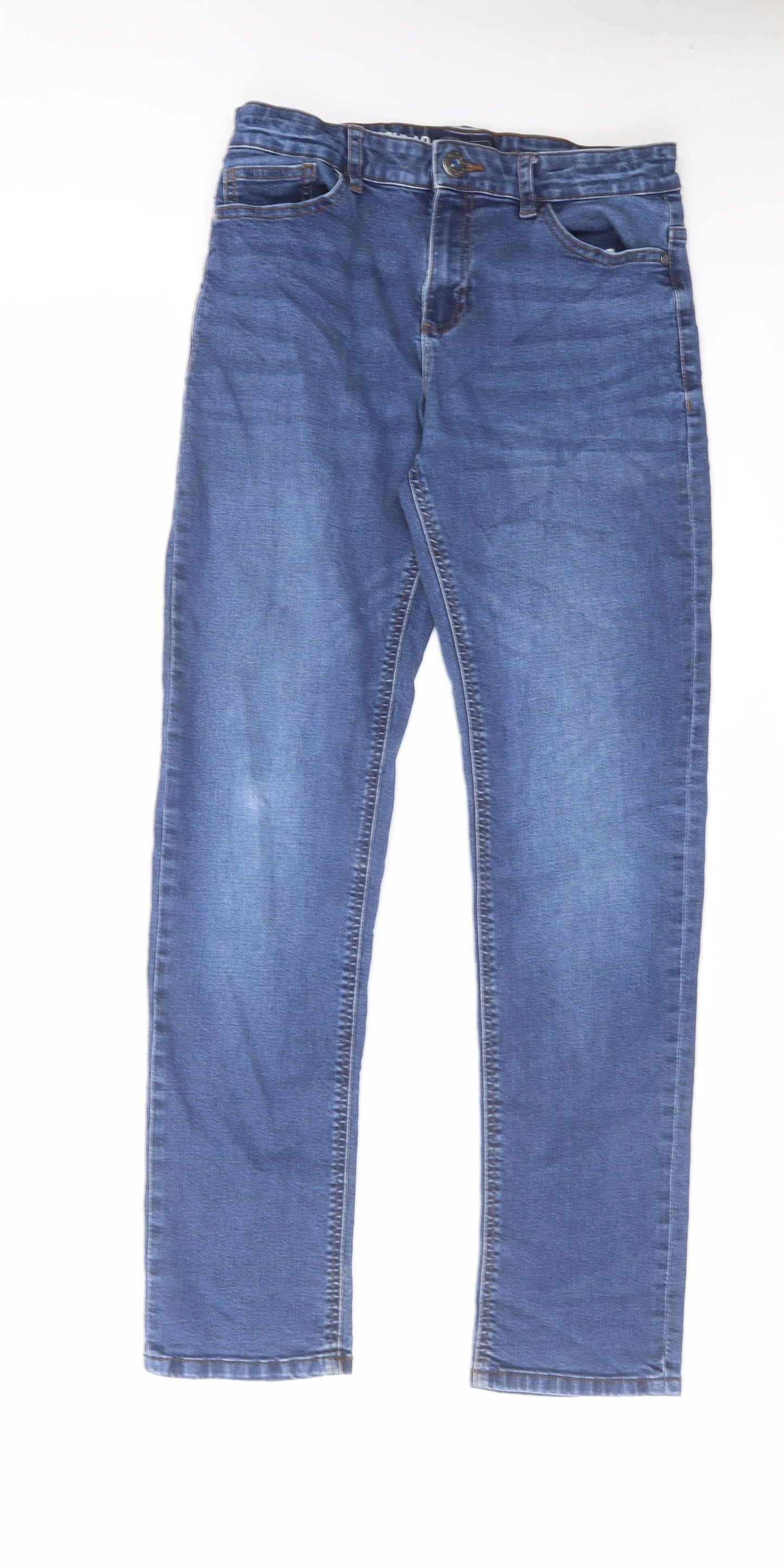 NEXT Boys Blue Cotton Straight Jeans Size 14 Years Regular Zip