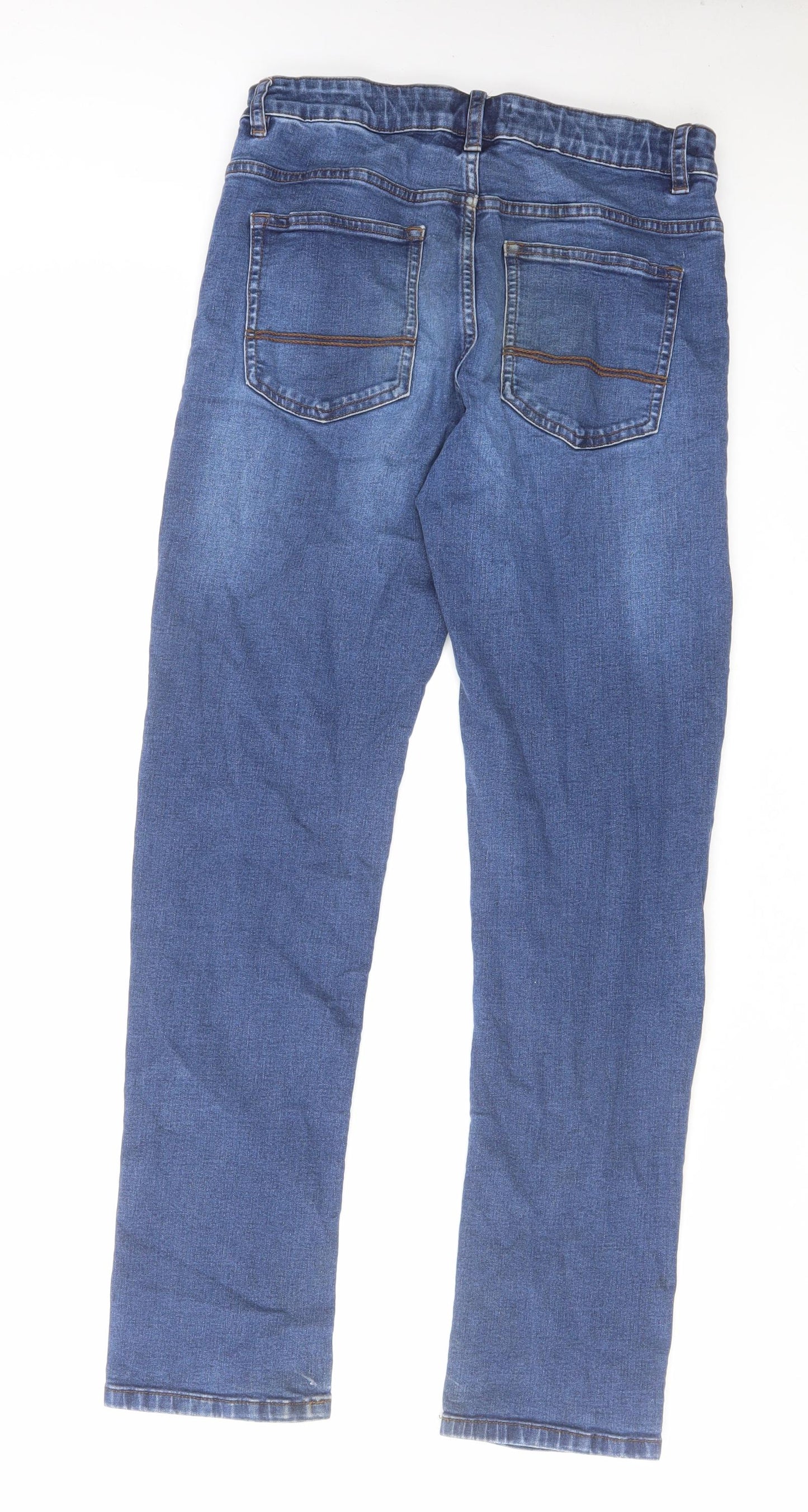 NEXT Boys Blue Cotton Straight Jeans Size 14 Years Regular Zip