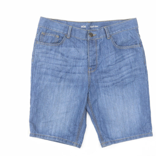 Denim & Co. Mens Blue Cotton Chino Shorts Size 36 in L11 in Regular Button