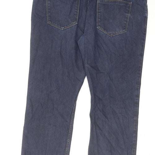 Autograph Mens Blue Cotton Straight Jeans Size 42 in L29 in Regular Zip