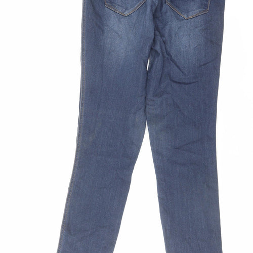 TU Womens Blue Cotton Skinny Jeans Size 8 L27 in Regular Zip