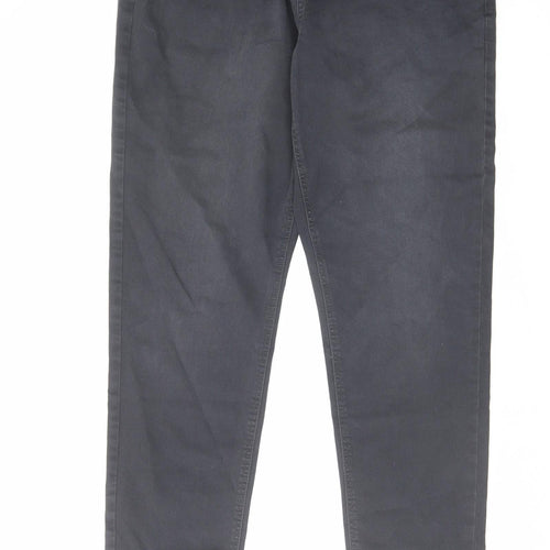NEXT Mens Grey Cotton Tapered Jeans Size 32 in L31 in Regular Zip