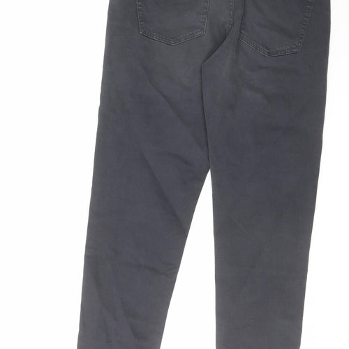 NEXT Mens Grey Cotton Tapered Jeans Size 32 in L31 in Regular Zip
