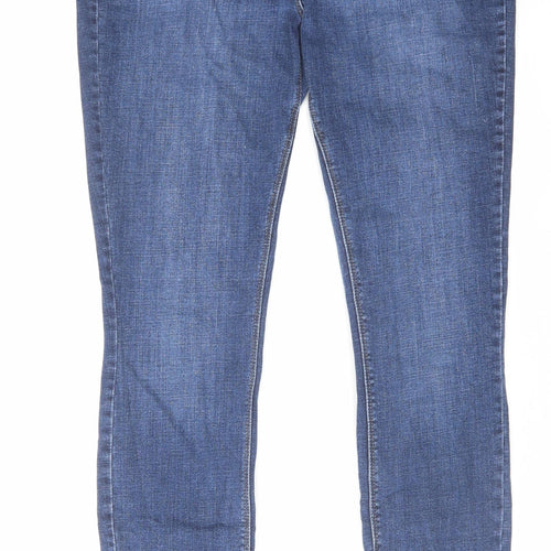 NEXT Womens Blue Cotton Skinny Jeans Size 16 L31 in Regular Zip