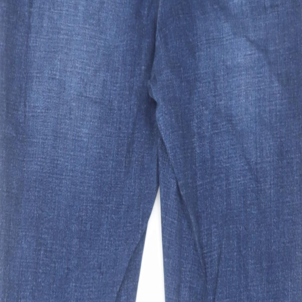 NEXT Womens Blue Cotton Skinny Jeans Size 16 L31 in Regular Zip