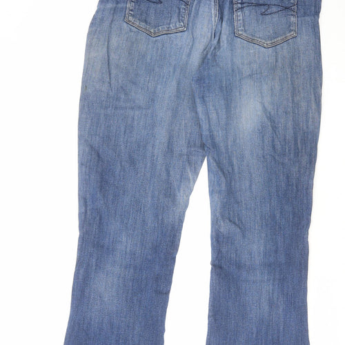 Denim Essentials Womens Blue Cotton Bootcut Jeans Size 18 L31 in Regular Zip