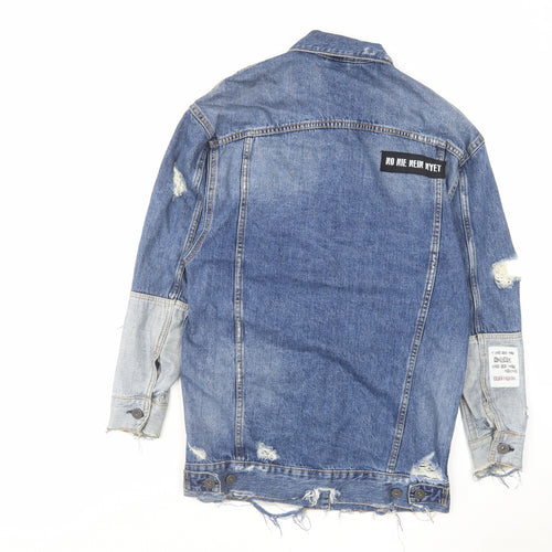 RESERVED Womens Blue Jacket Size 6 Button - Distressed