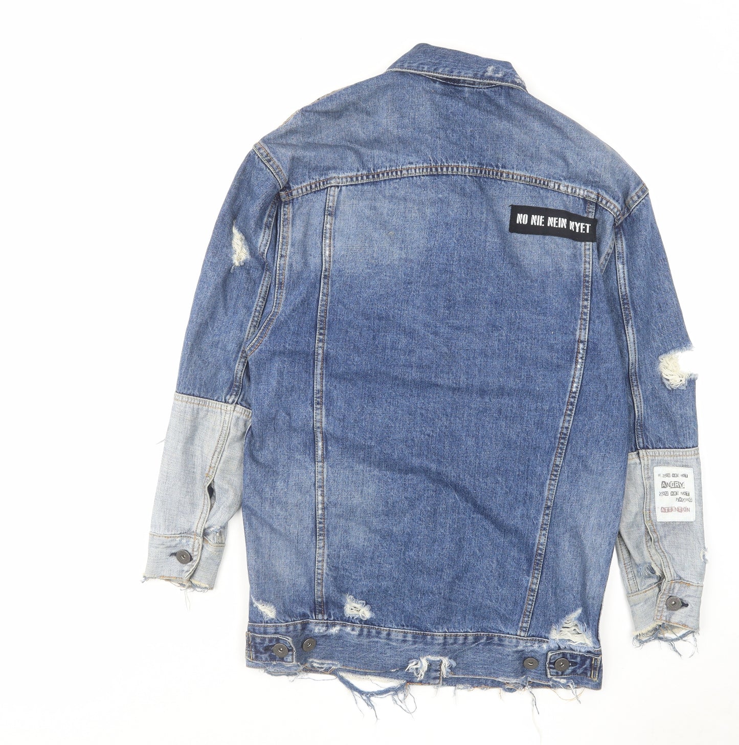 RESERVED Womens Blue Jacket Size 6 Button - Distressed