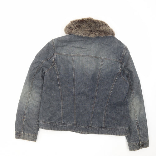Monsoon Womens Blue Jacket Size 14 Button