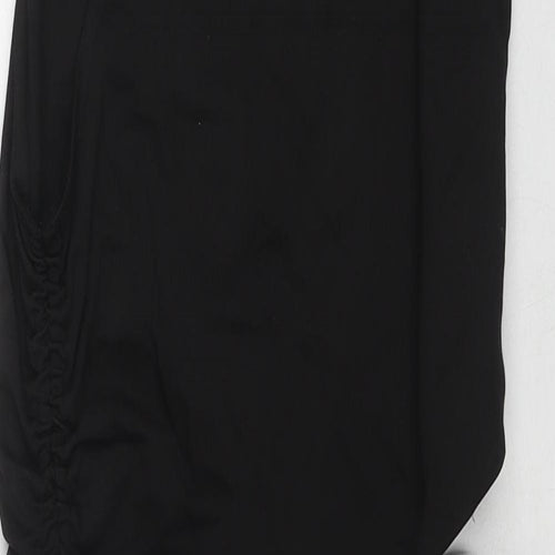 Zara Womens Black Cotton Mini Size M Round Neck Zip