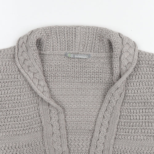 Marks and Spencer Womens Grey V-Neck Acrylic Cardigan Jumper Size 18