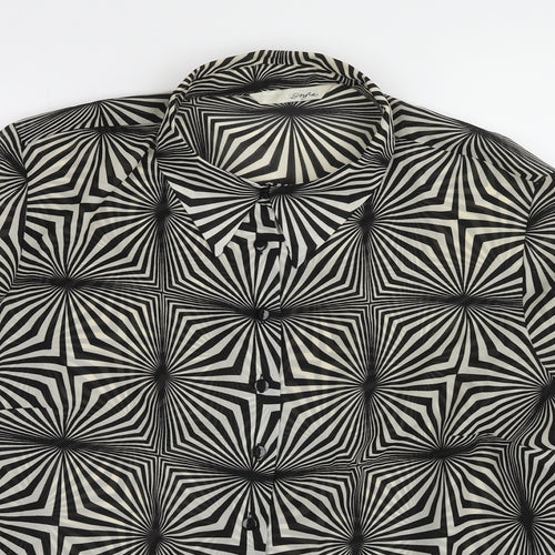 Essential Style Womens Multicoloured Geometric Polyester Basic Button-Up Size 20 Collared
