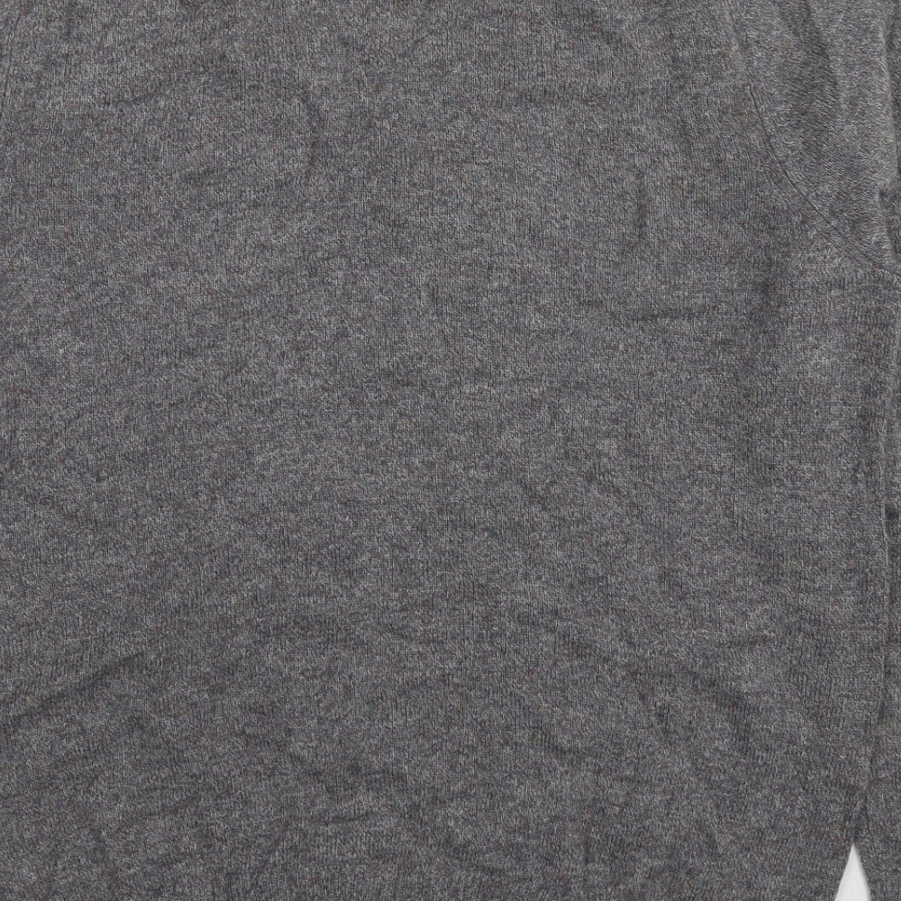 Marks and Spencer Mens Grey Round Neck Wool Pullover Jumper Size L Long Sleeve