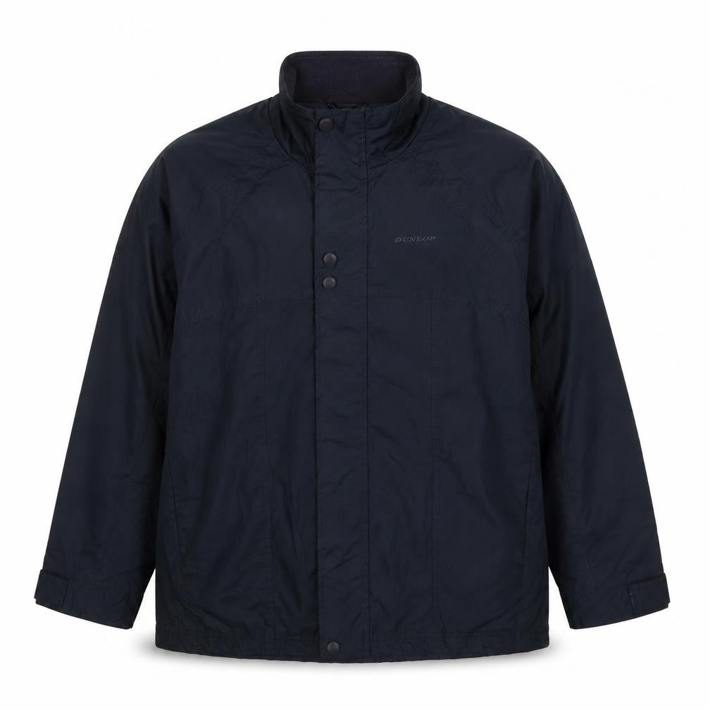 Front view of Dunlop men’s black jacket, size S, zip