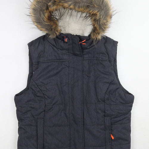 Avenue Womens Blue Gilet Jacket Size 12 Zip
