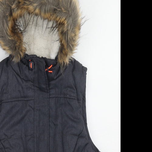 Avenue Womens Blue Gilet Jacket Size 12 Zip