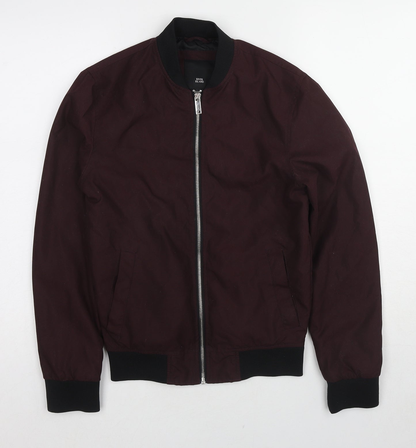 River Island Mens Red Jacket Size 2XS Zip