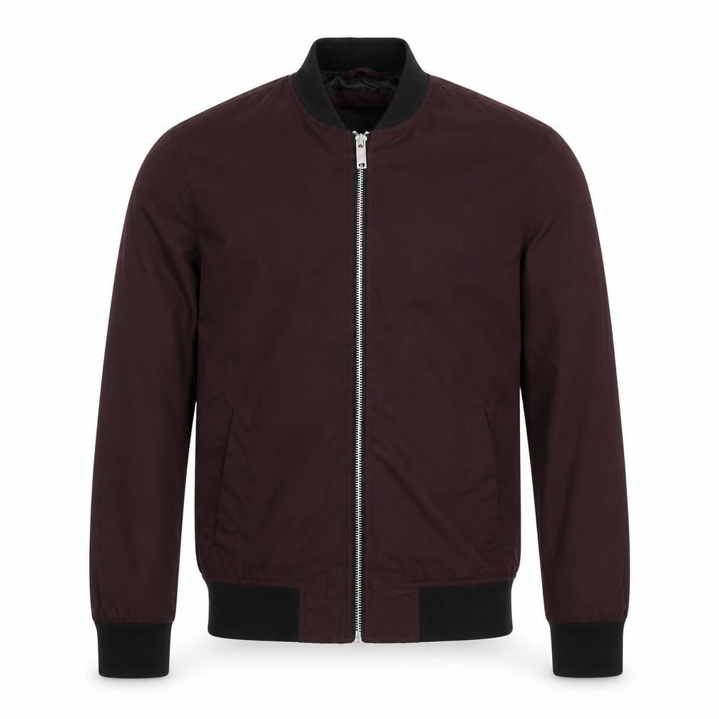 Front view of River Island men’s red jacket size 2xs zip