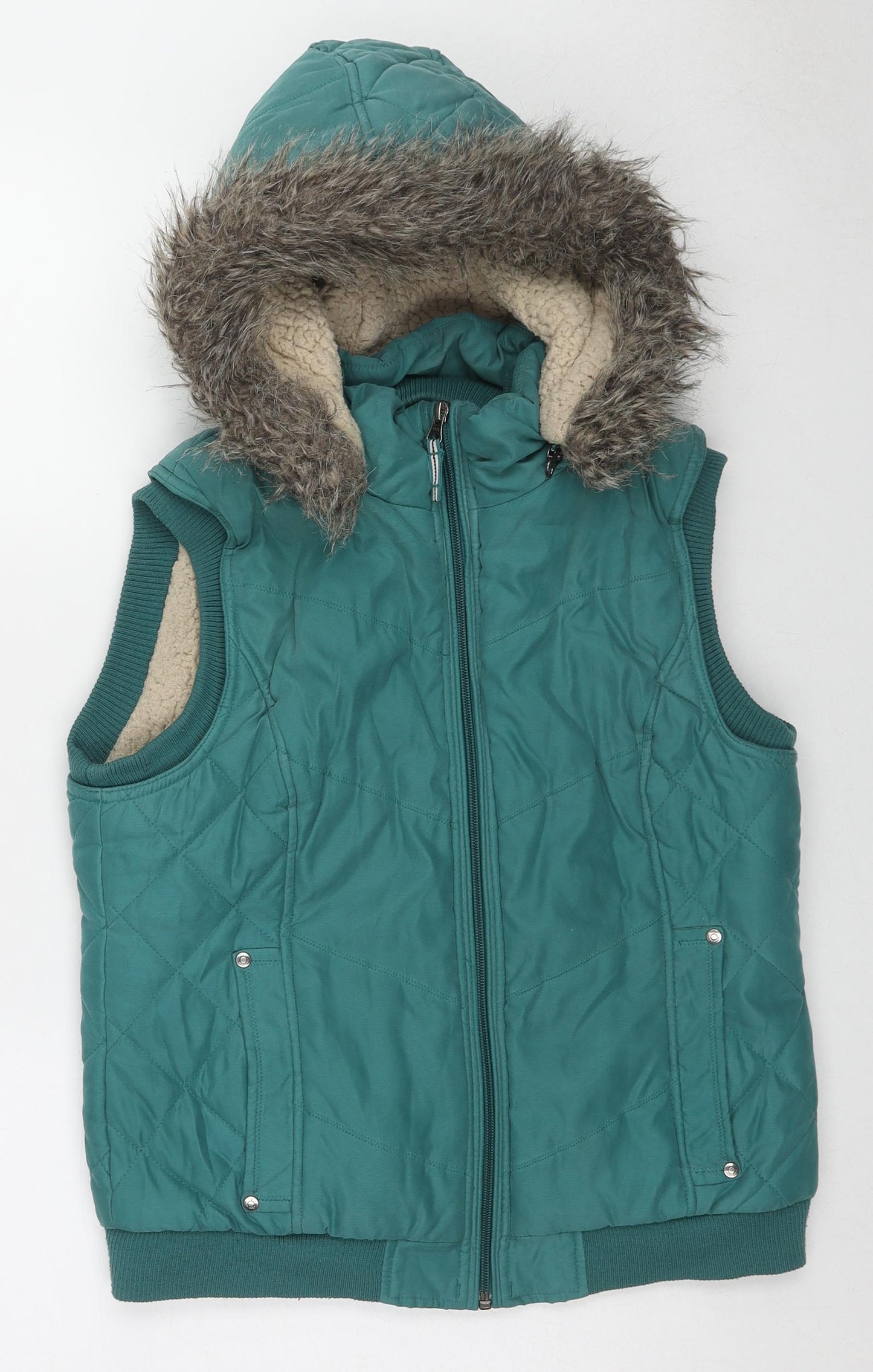 Per Una Womens Blue Gilet Jacket Size M Zip