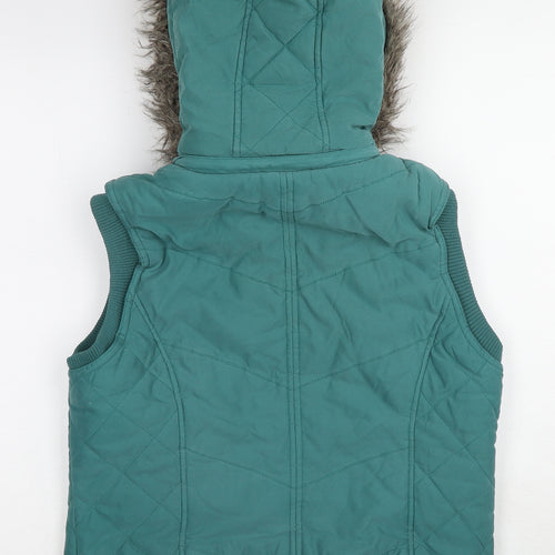 Per Una Womens Blue Gilet Jacket Size M Zip