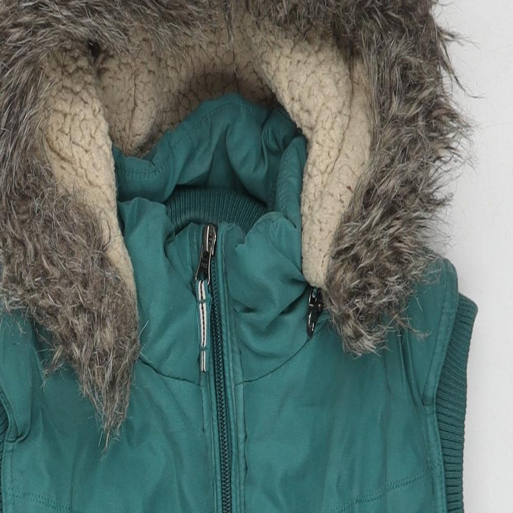 Per Una Womens Blue Gilet Jacket Size M Zip