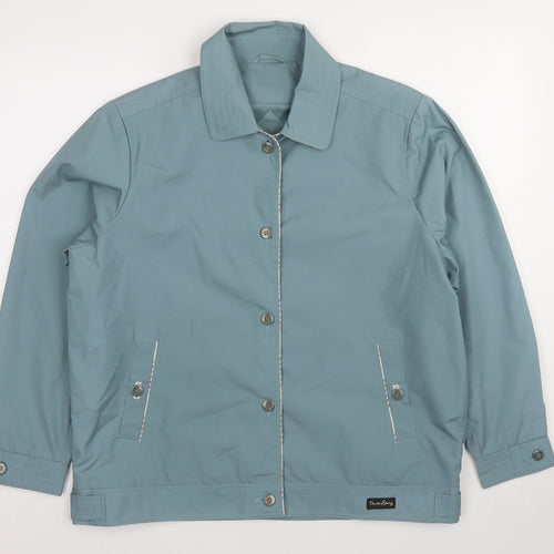 David Barry Womens Blue Jacket Size 18 Button