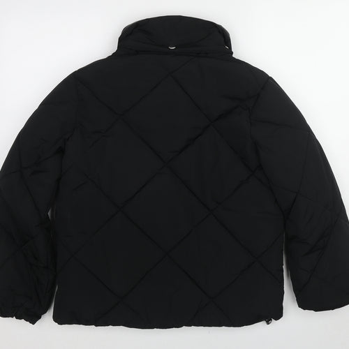 NEXT Womens Black Quilted Jacket Size 6 Zip