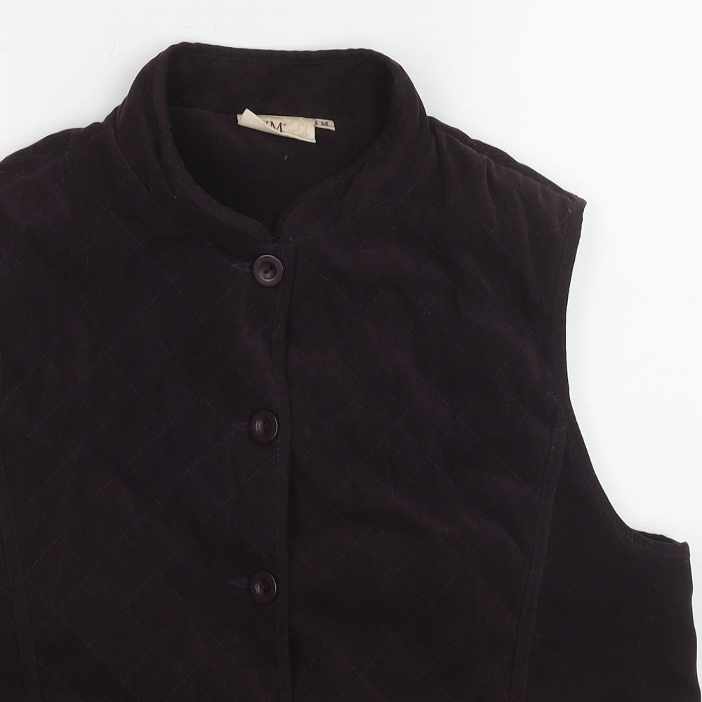 EWM Womens Purple Gilet Jacket Size M Button