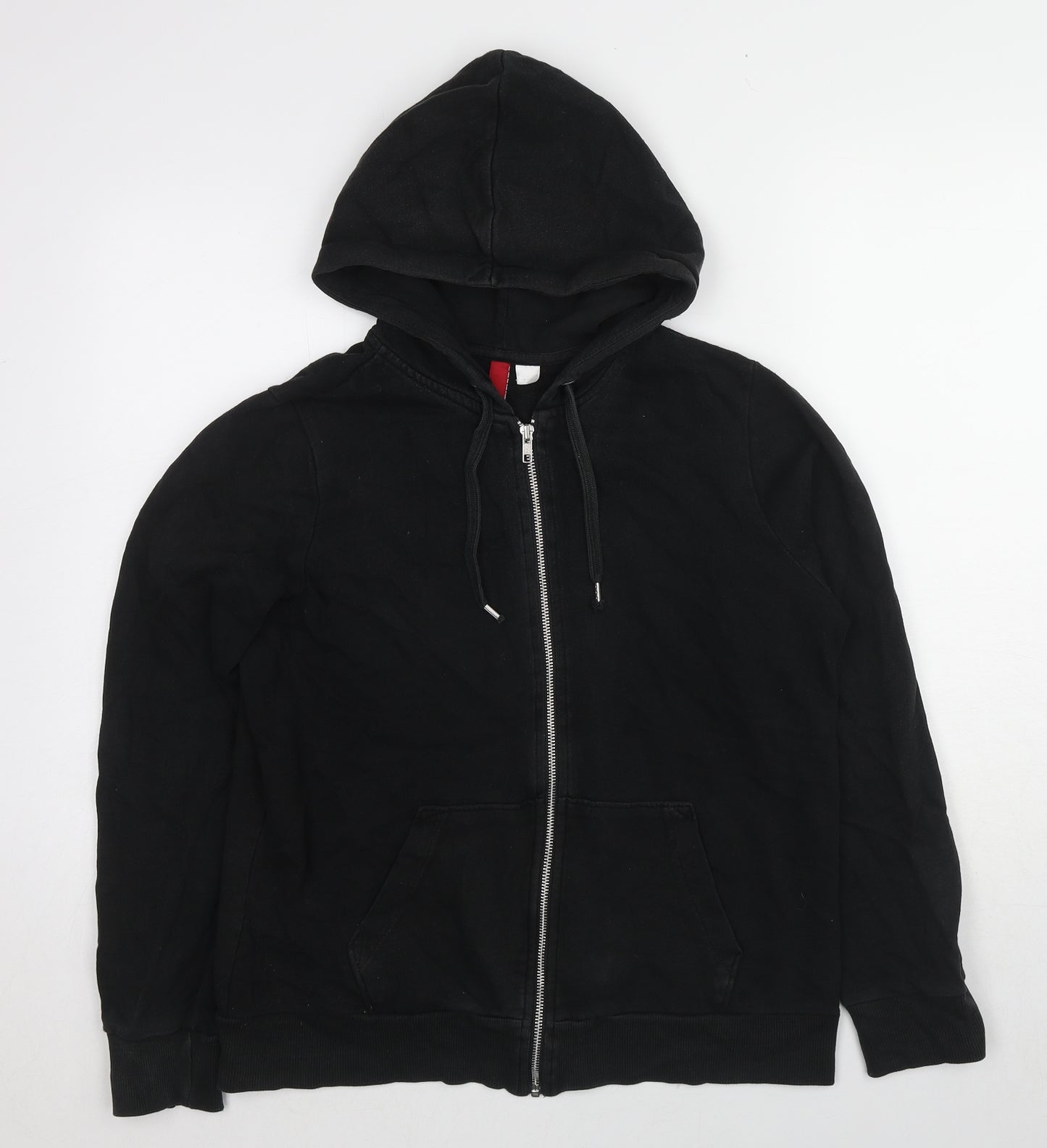 Divided by H&M Womens Black Cotton Full Zip Hoodie Size 16 Zip