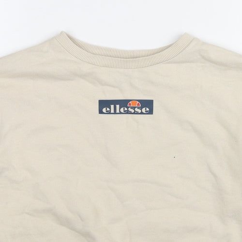ellesse Girls Beige Cotton Pullover Sweatshirt Size 10-11 Years Pullover