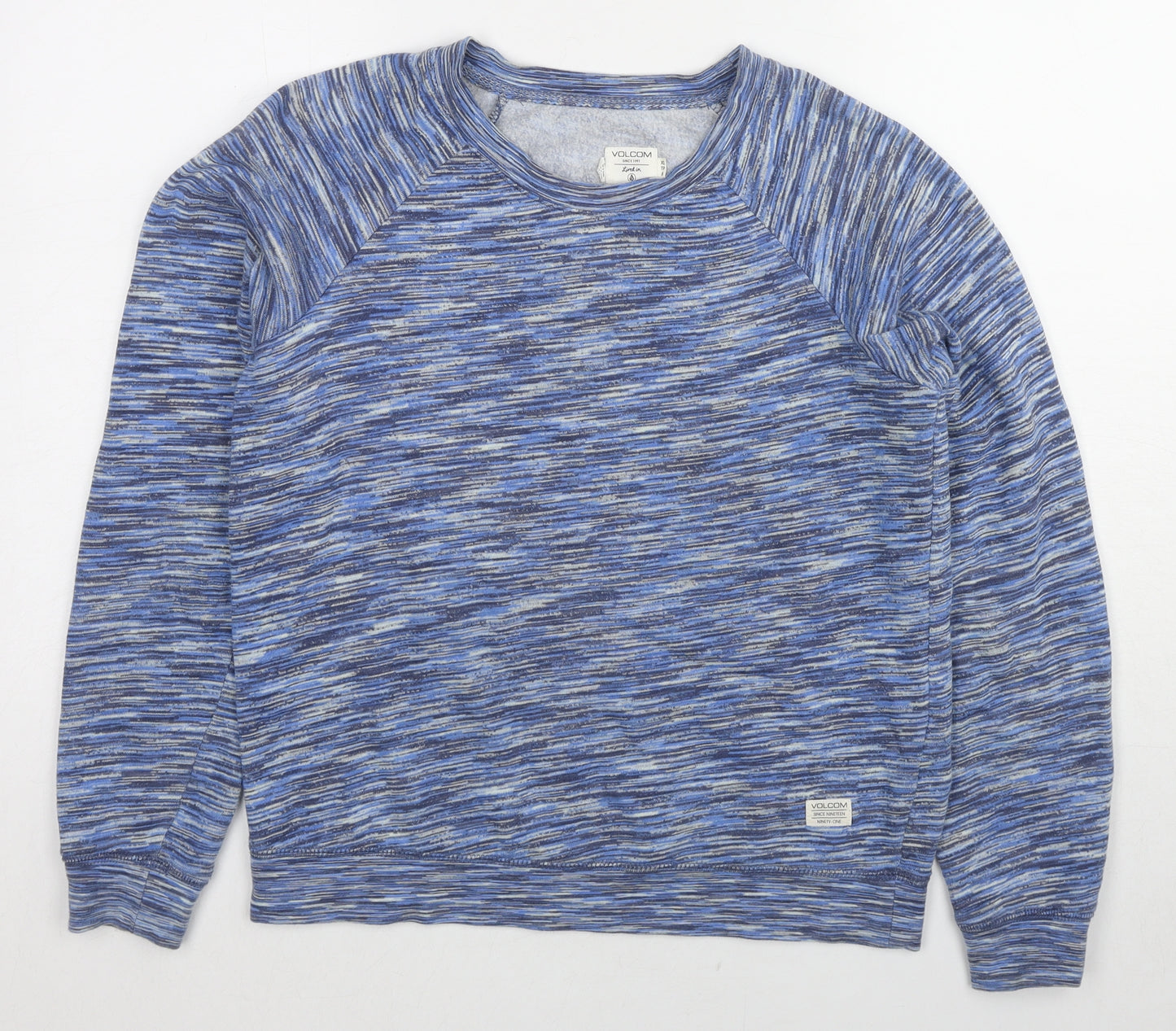 Valcom Womens Blue Geometric Cotton Pullover Sweatshirt Size 8 Pullover