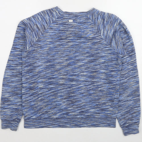 Valcom Womens Blue Geometric Cotton Pullover Sweatshirt Size 8 Pullover