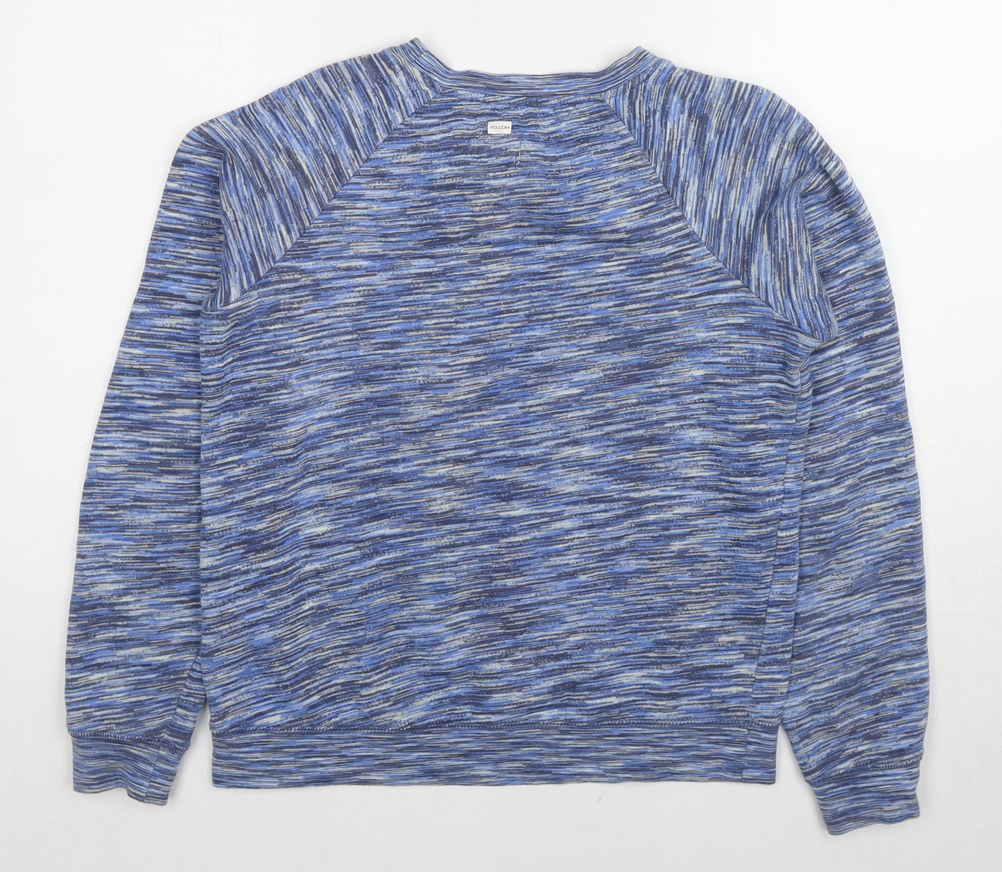 Valcom Womens Blue Geometric Cotton Pullover Sweatshirt Size 8 Pullover